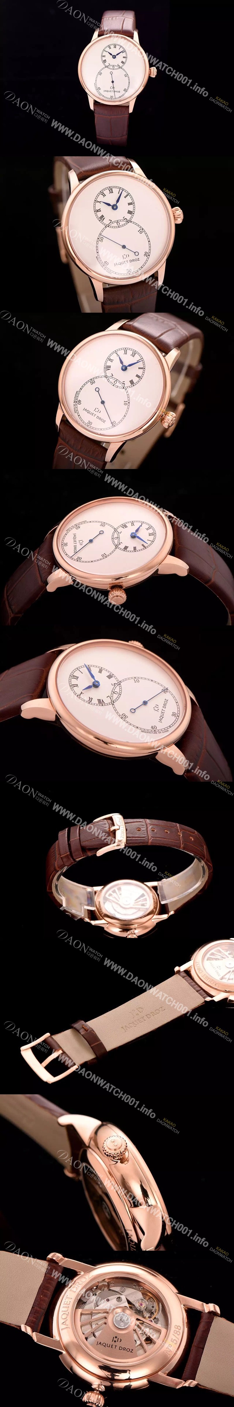 SA급 자케드로 남성용 빅세컨즈 43mm 오토메틱 로즈골드 화이트다이얼 JAD4204 xx