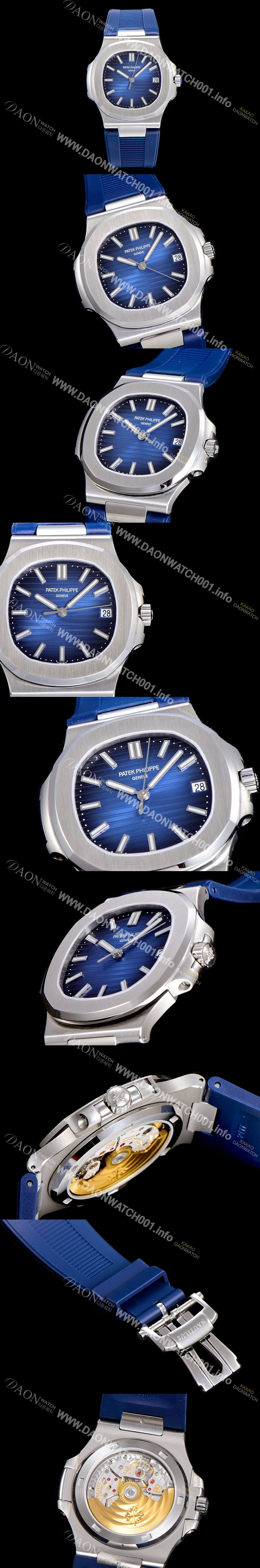 SA급 파텍필립남성용 노틸러스 5711/1A 010 러버밴드 Cal.324 S C타입무브 오토매틱 40미리 블루다이얼 PAT92843 xx