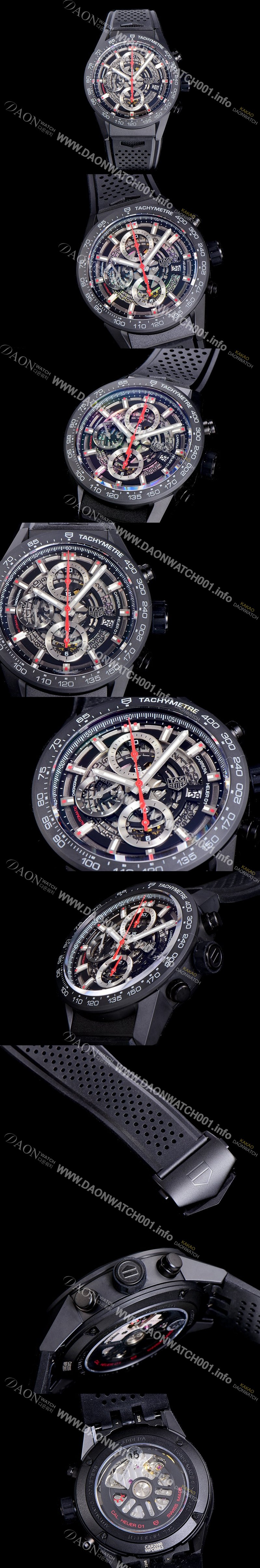 SA급 태그호이어남성용 신상품출시!! 까레라 칼리버 크로노그래프 오토매틱 43mm 블랙다이얼 TAG36799 xx