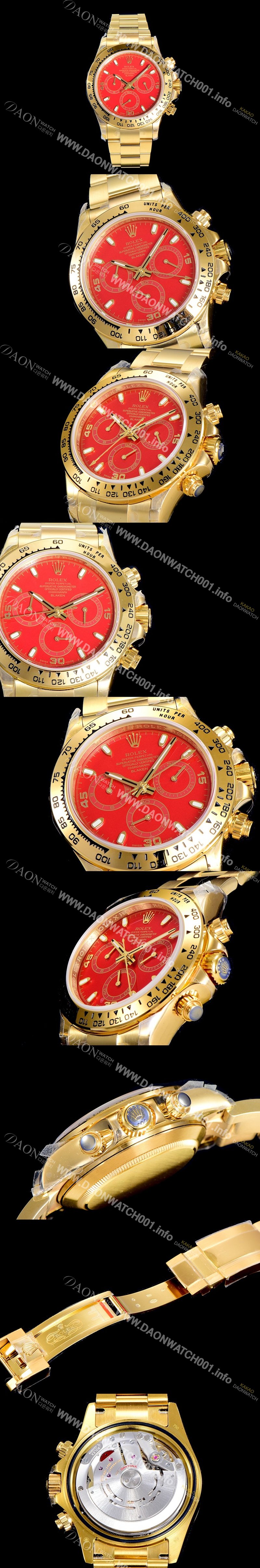 SA급 로렉스남성용 데이토나 오이스터 40mm 4130타입 무브튜닝 올금/통금 옐루골드 레드다이얼 ROL69841 xx