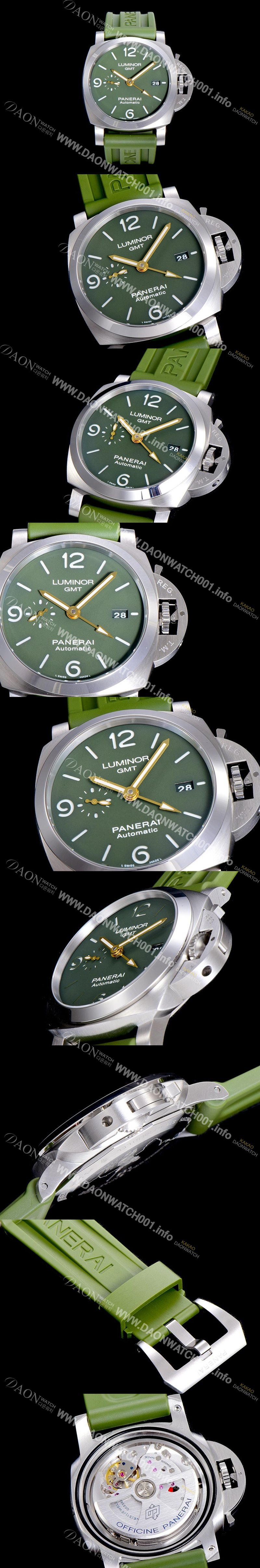 SA급 파네라이남성용 루미노르 PAM01056 1950 3데이 44미리 오토매틱 GMT 그린다이얼 PAN94403 xx