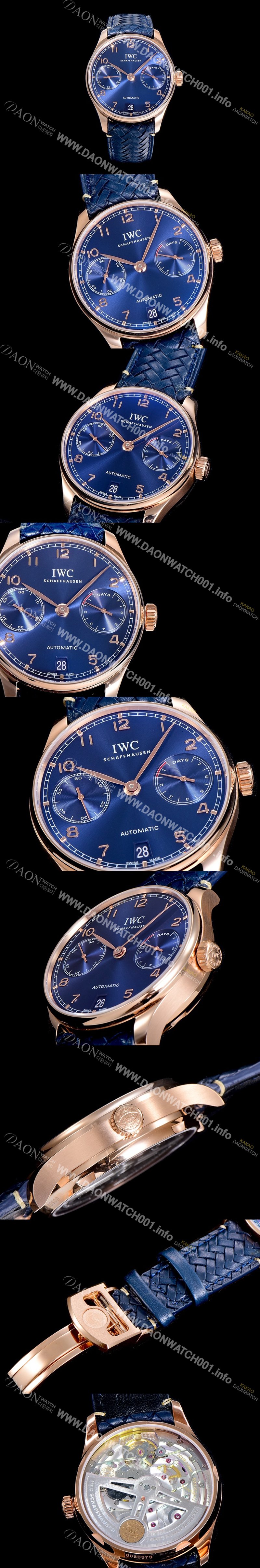 SA급 아이더블유씨남성용 포르투기져 IW500713 오토매틱 부티크 42미리 블루다이얼  IWC21824 xx