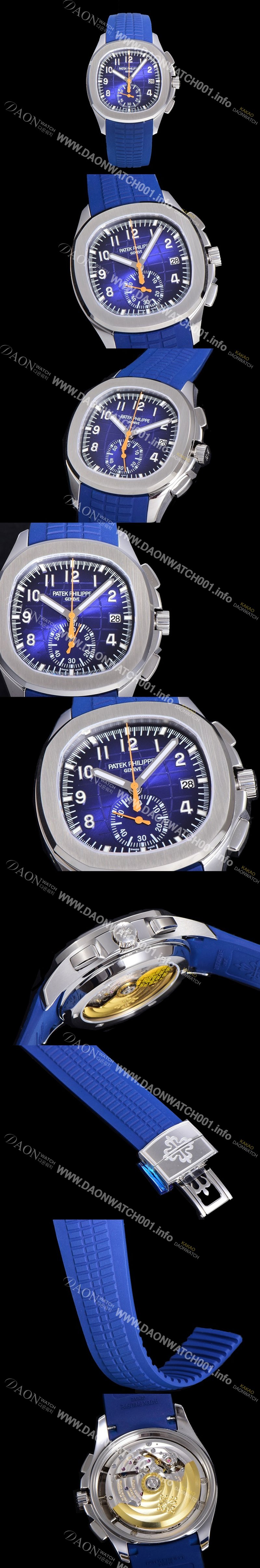 SA급 파텍필립남성용 아쿠아넛 5968A 크로노그래프 스틸 42미리 오토매틱 블루 다이얼 PAT54631 xx
