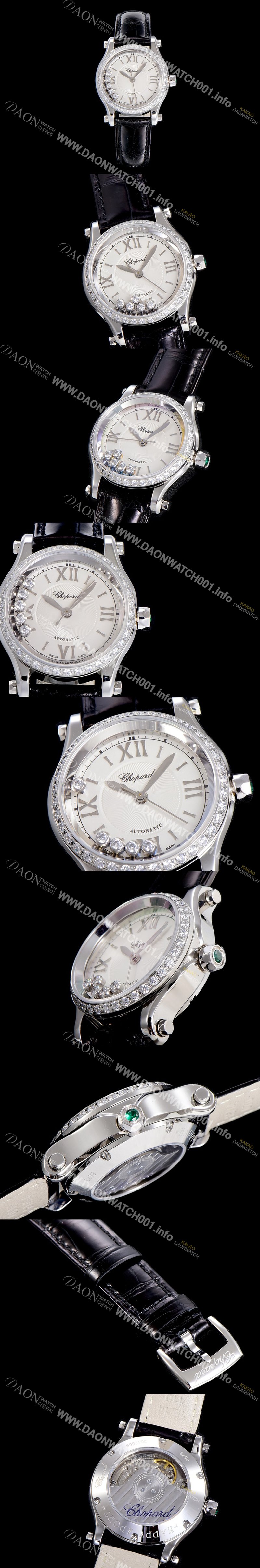 SA급 쇼파드여성용 해피스포츠 미니 오토매틱 보석/큐빅 30미리 레이디스 화이트다이얼 CHO80053 xx
