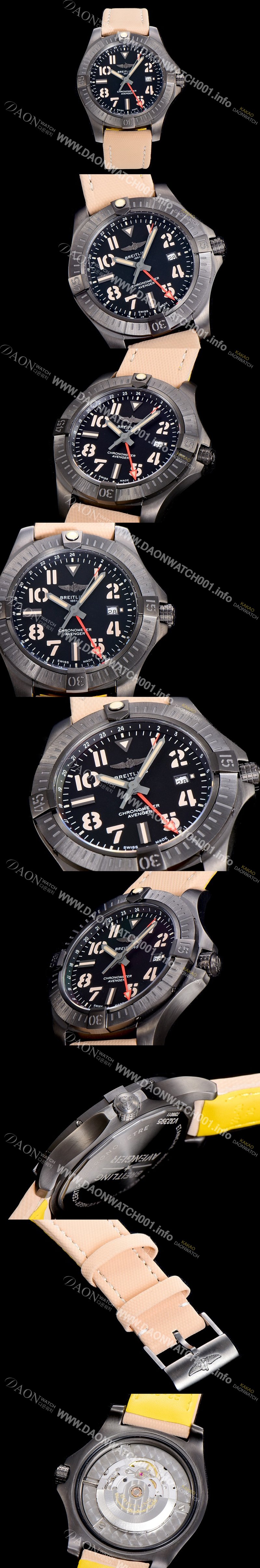 SA급 브라이틀링남성용  어벤져 나이트미션 GMT 45미리 PVD코팅 오토매틱 블랙다이얼 BRE14973 xx