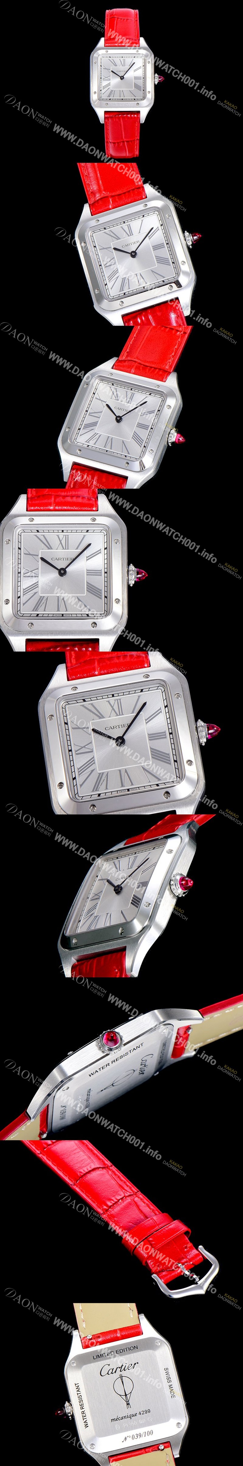 SA급 까르띠에남여공용 산토스 두몽트 쿼츠 커플시계 38미리 43미리/38미리 M/S 실버다이얼 CAR78582 xx
