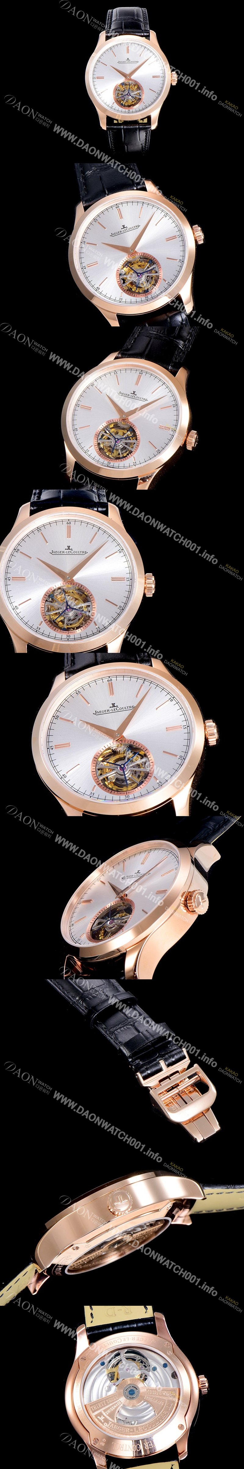 SA급 예거 르꿀르뜨남성용 마스터 그랜드 트랜디션 투어빌론 18K로즈골드 수동/기계식 42미리 18K 로즈골드 실버다이얼 JAG90086 xx