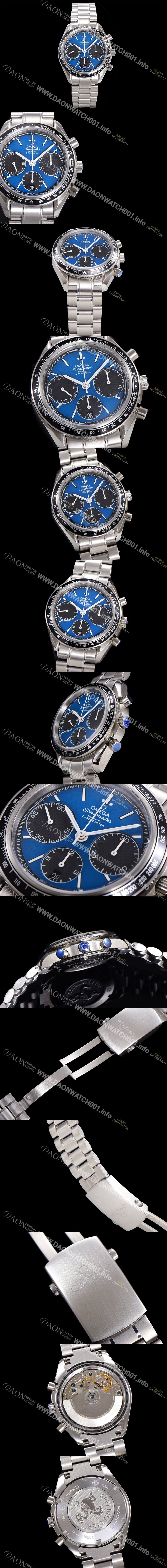 SA급 오메가 남성용시계 뉴 레이싱 크로노 스프드마스터 레이싱 크로노그래프 오토매틱 ETA7750-2 타입 40mm 메탈줄시계 블루다이얼 omg4862 xx