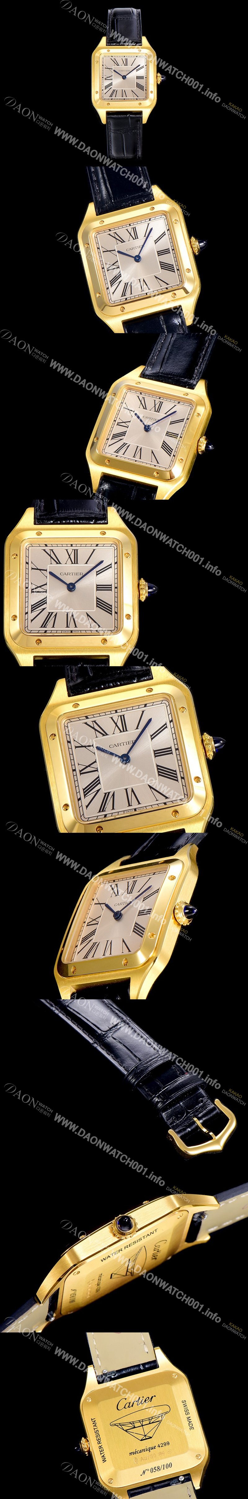 SA급 까르띠에남여공용 산토스 두몽트 쿼츠 커플시계 18K 옐루골드 38미리 43미리/38미리 M/S 실버다이얼 CAR70866 xx