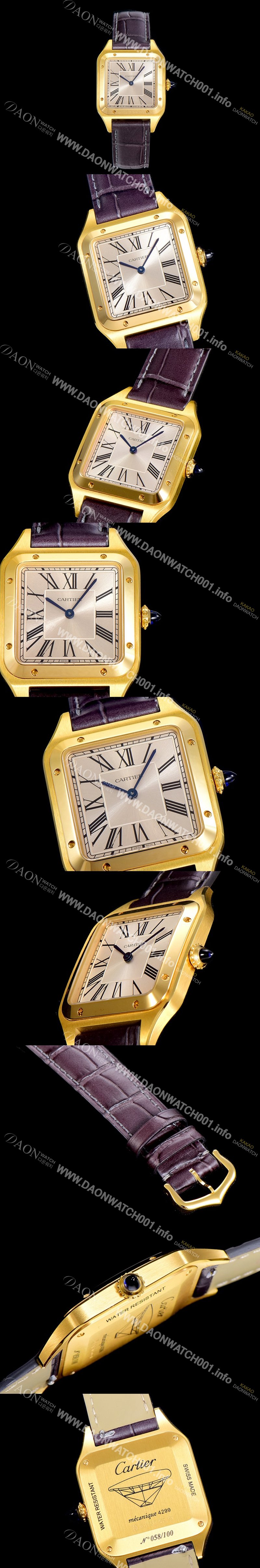 SA급 까르띠에남여공용 산토스 두몽트 쿼츠 커플시계 18K 옐루골드 38미리 43미리/38미리 M/S 실버다이얼 CAR50473 xx