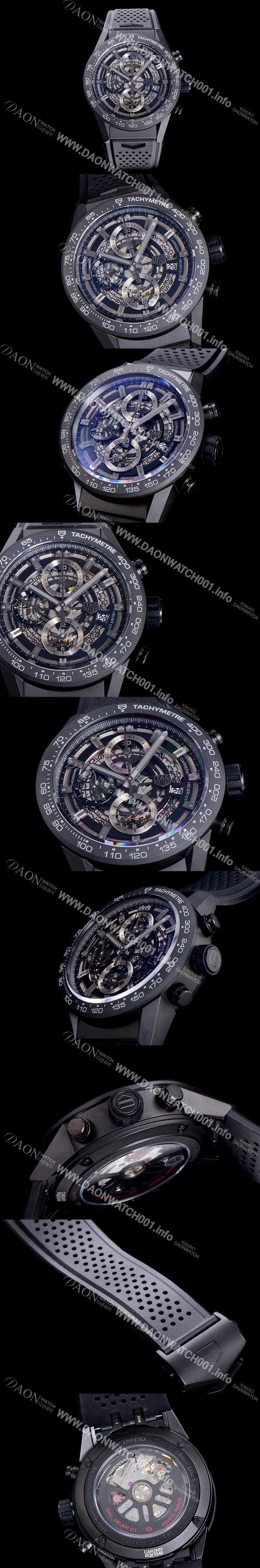 SA급 태그호이어남성용  신상품출시!! 까레라 칼리버 크로노그래프 오토매틱 43mm 블랙다이얼 TAG61075 xx