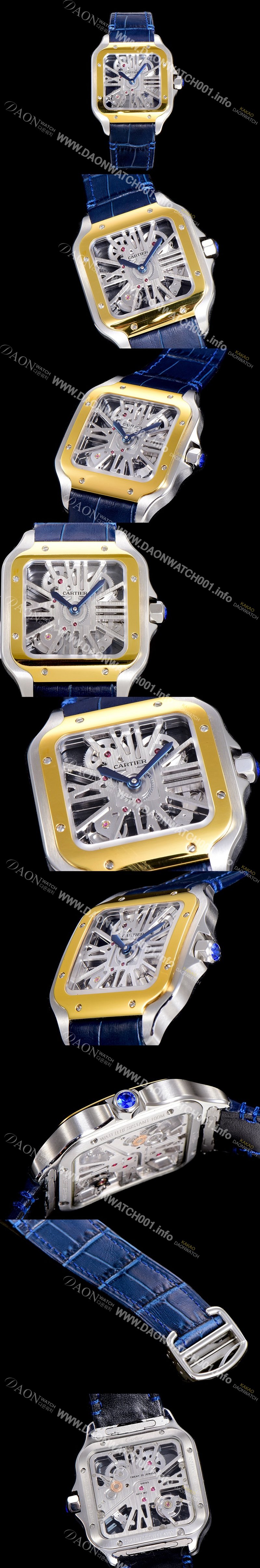 SA급 까르띠에남성용  산토스 더 까르띠에 수동/기계식 라지39.8미리 18k 옐로우골드 스켈레톤 다이얼 CAR35041 xx