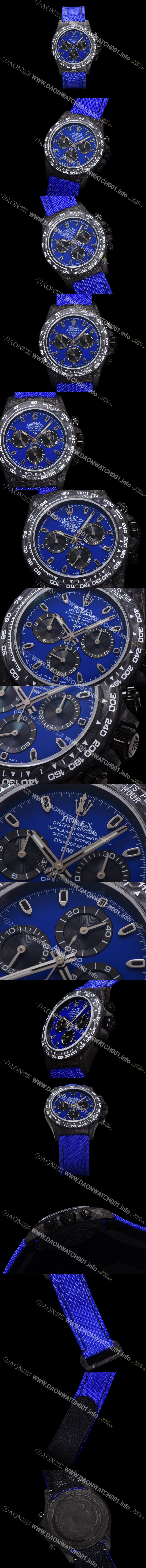 SA급 로렉스남성용 데이토나 DIW 포지드카본 커스텀 40미리 크로노그래프 오토매틱 Cal.4130 무브먼트 블루 다이얼 ROL89264 xx