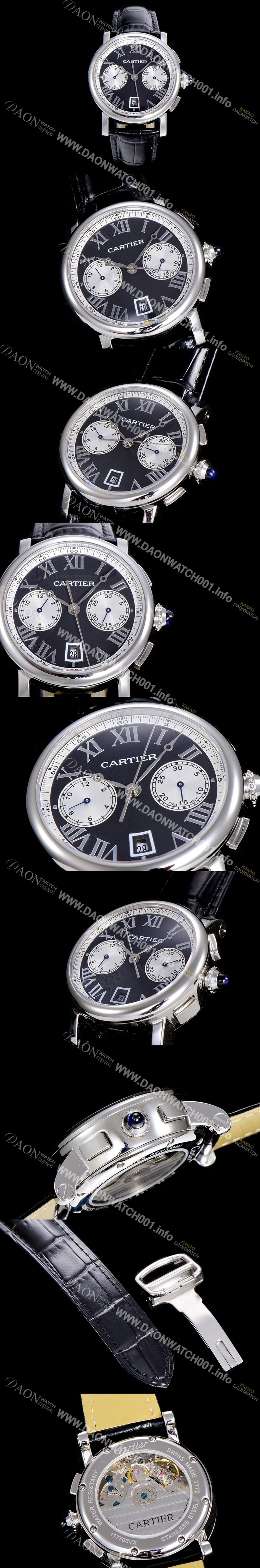 SA급 까르띠에남성용 로톤드 더 까르띠에 크로노그래프 40미리 블랙다이얼 CAR10408 xx