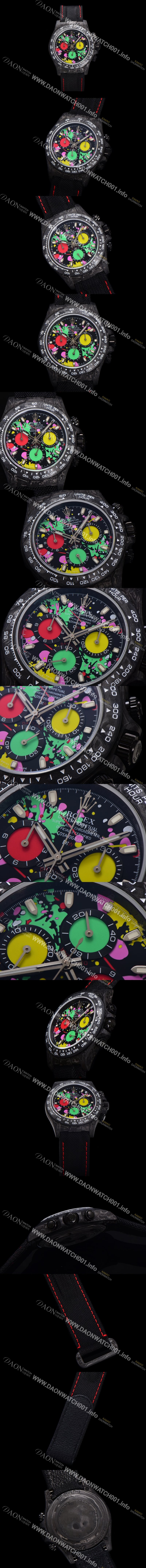 SA급 로렉스남성용 데이토나 DIW 포지드카본 커스텀 40미리 크로노그래프 오토매틱 Cal.4130 무브먼트 블랙 다이얼 ROL68871 xx