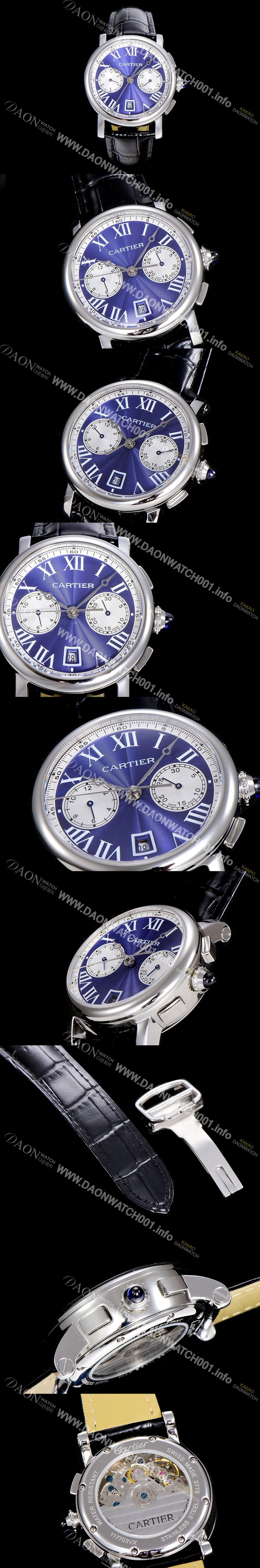 SA급 까르띠에남성용 로톤드 더 까르띠에 크로노그래프 40미리 블루다이얼 CAR43168 xx