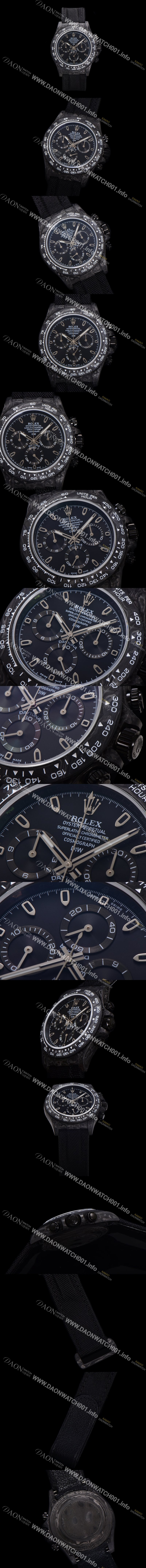 SA급 로렉스남성용 데이토나 DIW 포지드카본 커스텀 40mm 크로노그래프 오토매틱 Cal.4130 무브먼트 블랙 다이얼 ROL11355 xx