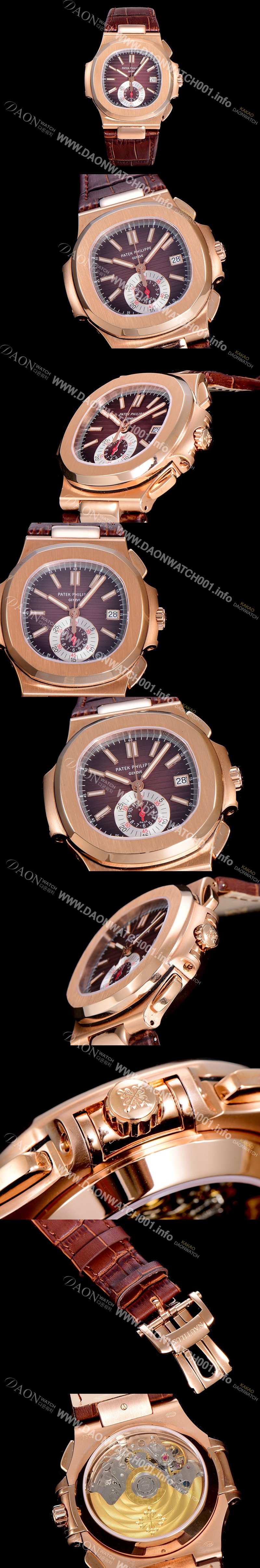 SA급 파텍필립남성용 노틸러스 금장시계 40.5미리 크로노그래프 오토매틱 무브먼트 블랙브라운다이얼 PAT31685 xx
