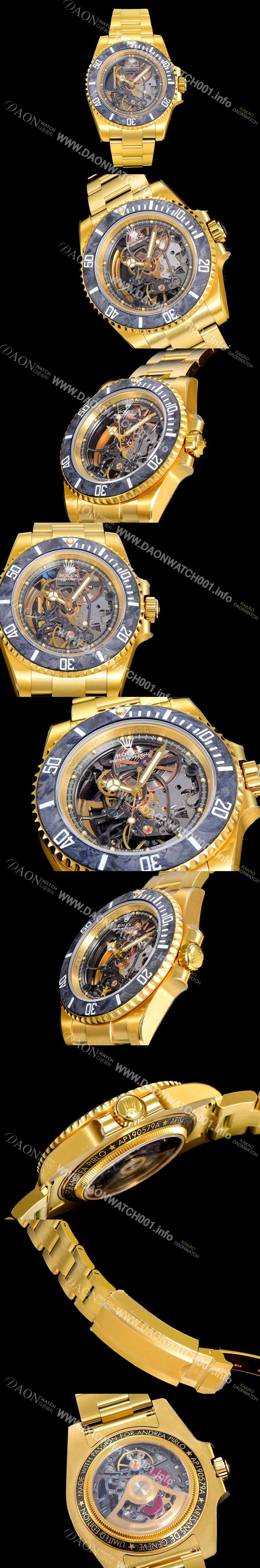 SA급 로렉스남성용 서브마리너 스켈레톤 다이얼 40미리 금장시계 오토매틱 ROL83440 xx