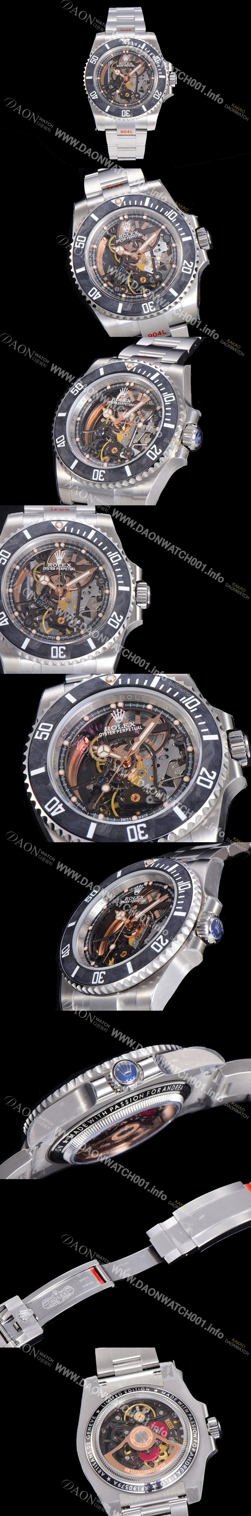 SA급 로렉스남성용 서브마리너 스켈레톤 다이얼 40미리 금장시계 오토매틱 ROL42310 xx