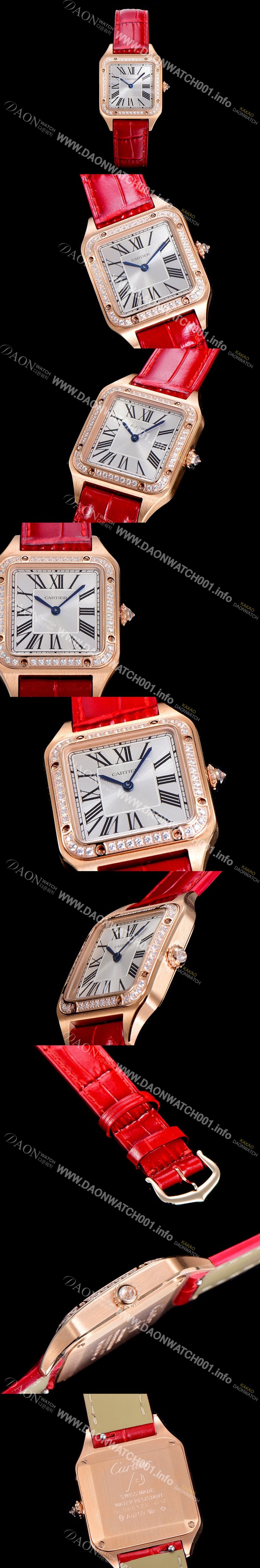 SA급 까르띠에여성용 산토스 두몽트 쿼츠 38미리 S/S  금장시계 보석/큐빅 튜닝 실버다이얼 CAR26865 xx