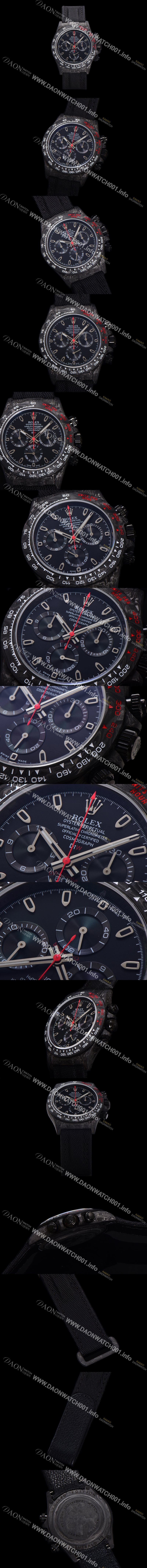 SA급 로렉스남성용 데이토나 DIW 포지드카본 커스텀 40미리 크로노그래프 오토매틱 Cal.4130 무브먼트 블랙다이얼 ROL86030 xx