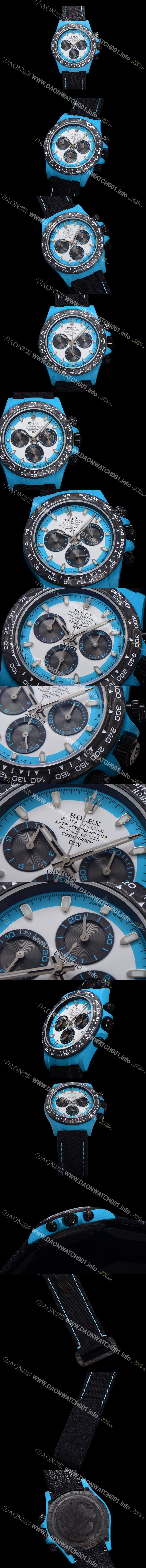 SA급 로렉스남성용 데이토나 DIW 포지드카본 커스텀 40미리 크로노그래프 오토매틱 Cal.4130 무브먼트 화이트 다이얼 ROL80330 xx