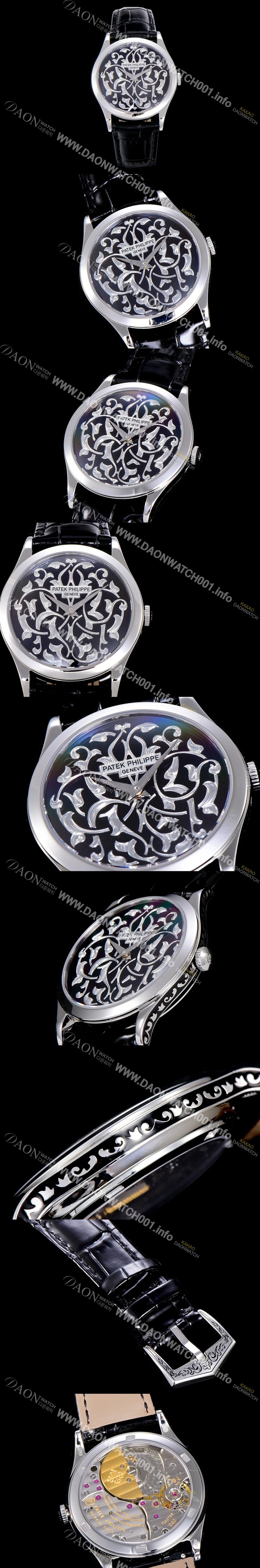 SA급 파텍필립남성용 칼라트라바 인그레이빙 38미리 오토매틱 블랙다이얼 PAT78506 xx