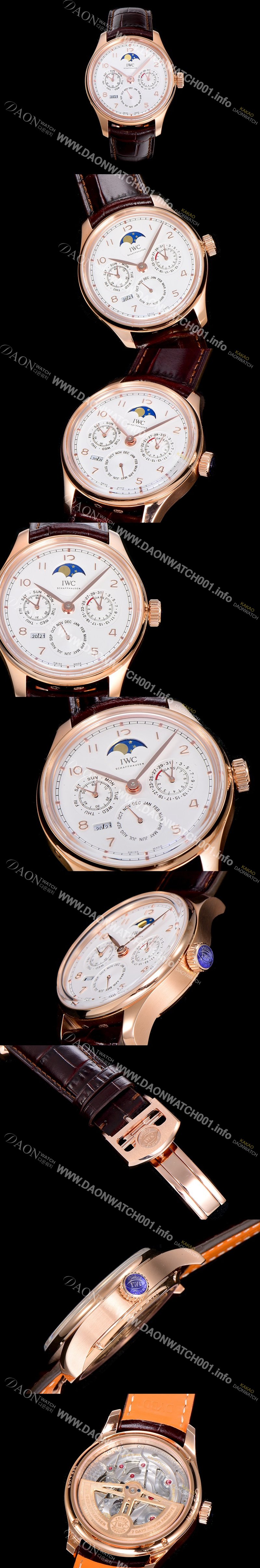 SA급 아이더블유씨남성용 포르투기즈IW502306  퍼페츄얼 캘린더 18k로즈골드 44미리 오토매틱 화이트다이얼 IWC86507 xx