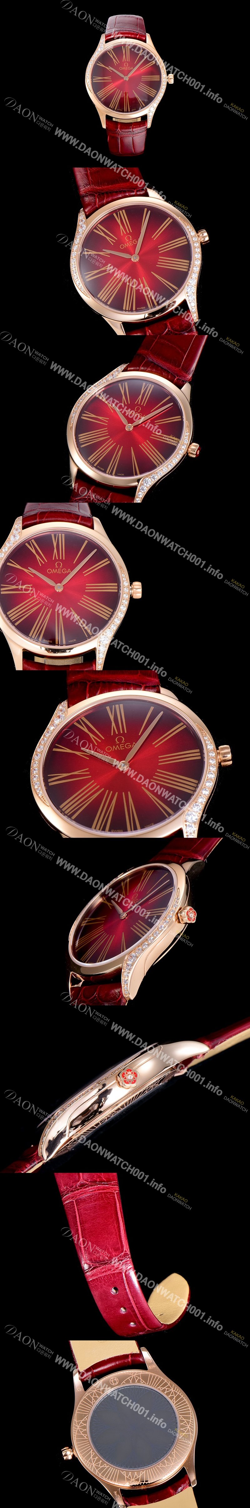 SA급 오메가여성용 드빌 트레저 금장 다이아몬드 36미리 쿼츠 래드다이얼 OMG87215 xx
