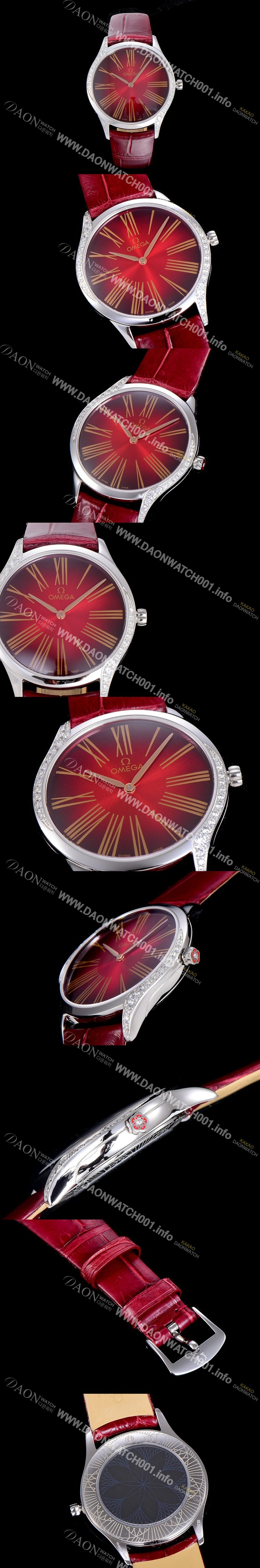 SA급 오메가여성용 드빌 스틸 트레저 다이아몬드 36미리 쿼츠 래드다이얼 OMG70623 xx