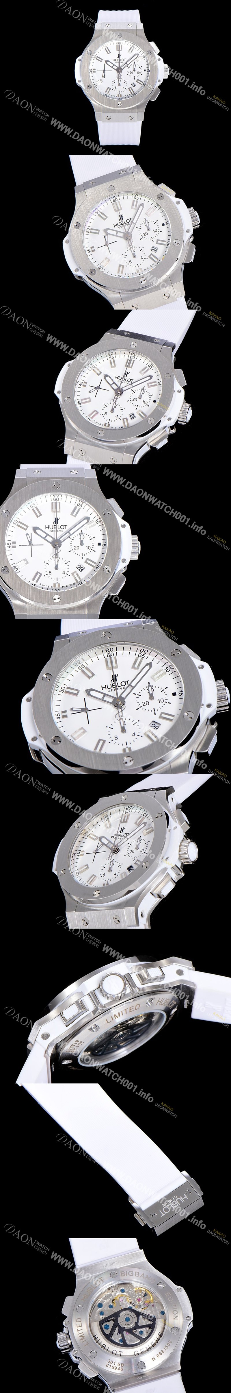 SA급 휴블렛남성용 빅뱅 크로노그래프 44미리 우레탄 오토매틱 화이트다이얼 HUB92268 xx