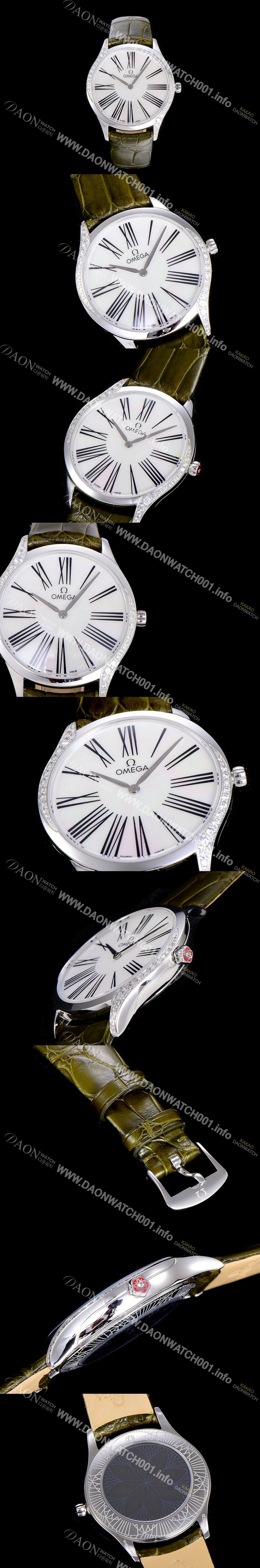 SA급 오메가여성용 드빌 스틸 트레저 다이아몬드 36미리 쿼츠 화이트 다이얼 OMG79077 xx