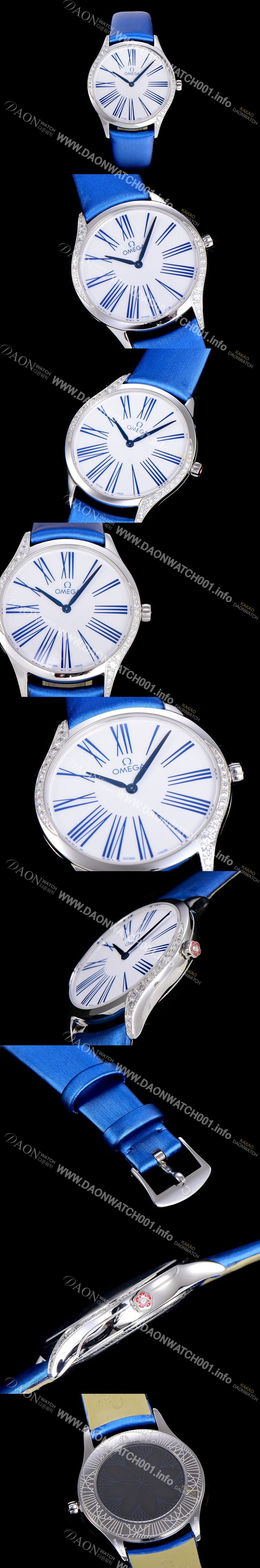 SA급 오메가여성용 드빌 스틸 트레저 금 다이아몬드 36미리 쿼츠 화이트다이얼 OMG10092 xx