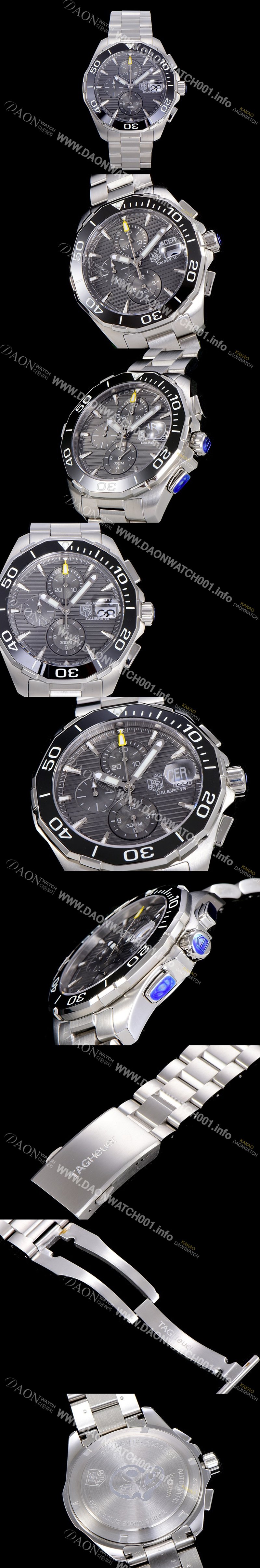 SA급 태그호이어남성용 아쿠아레이서 크로노그래프 43미리 쿼츠시계 그레이다이얼 TAG61888 xx