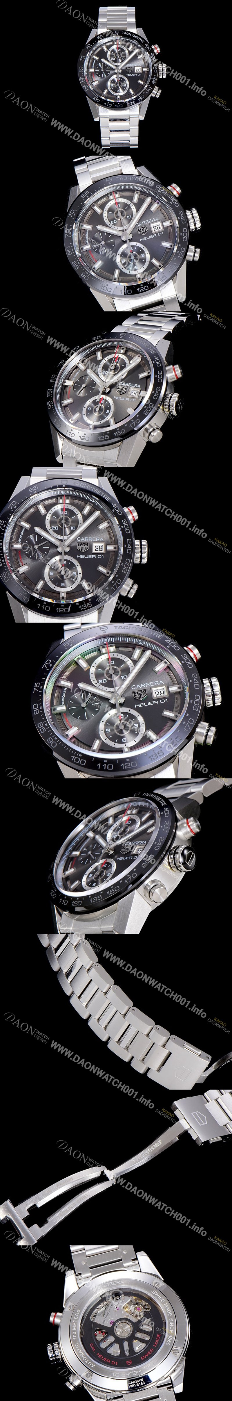 SA급 태그호이어남성용 까레라 크로노그래프 칼리버 오토매틱 Heuer01 43미리 블랙다이얼 TAG21945 xx