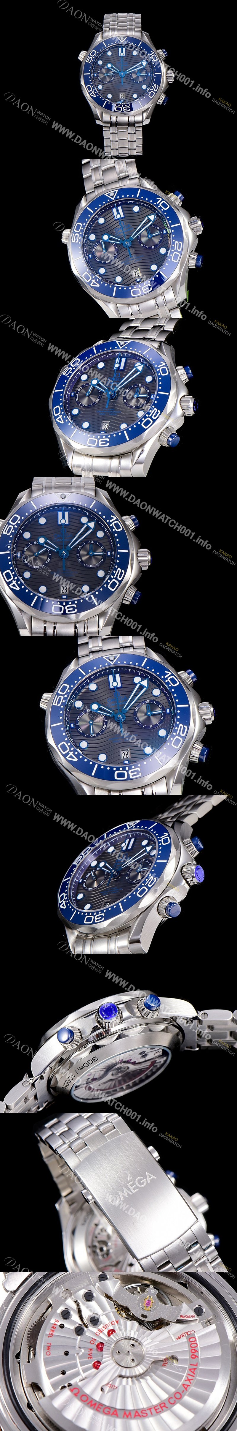 SA급 오메가남성용 씨마스터 다이버 300M 마스터 크로노그래프 44mm 그레이다이얼 OMG51881 xx