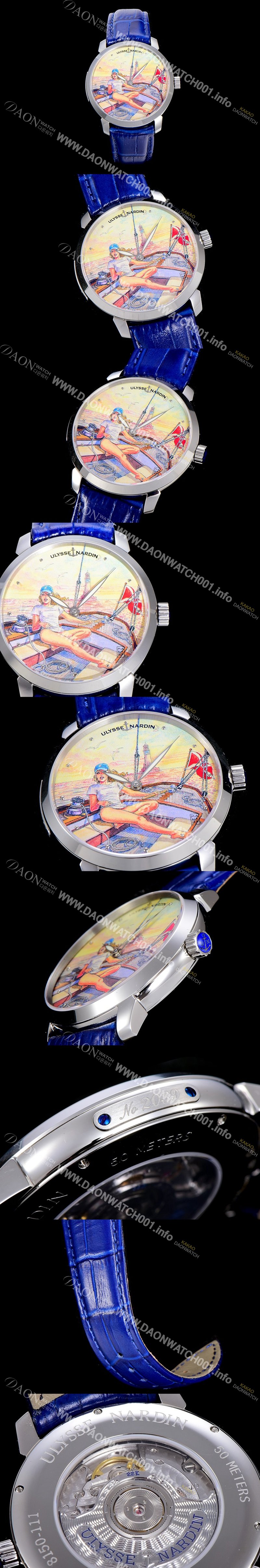 SA급 율리스 나르딘남성용 클라시코 마나라 매뉴팩처 40MM 오토매틱 그림다이얼 ULY63284 xx