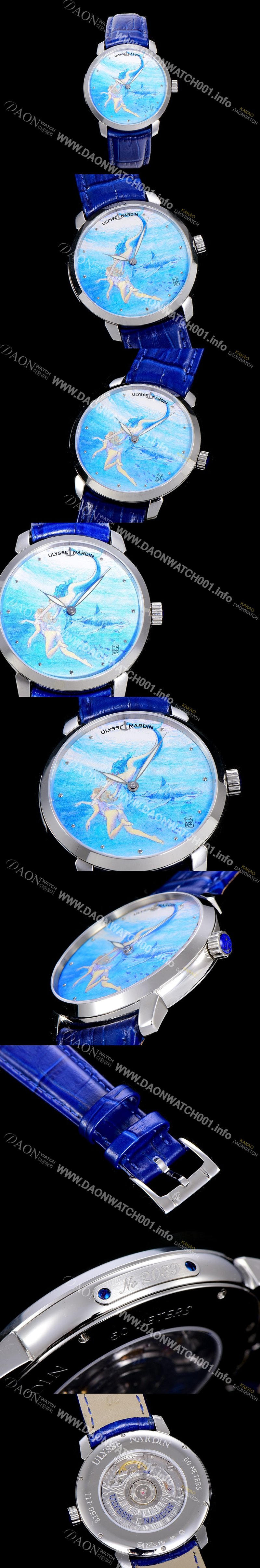 SA급 율리스 나르딘남성용 클라시코 마나라 매뉴팩처 40MM 오토매틱 그림다이얼 ULY74287 xx