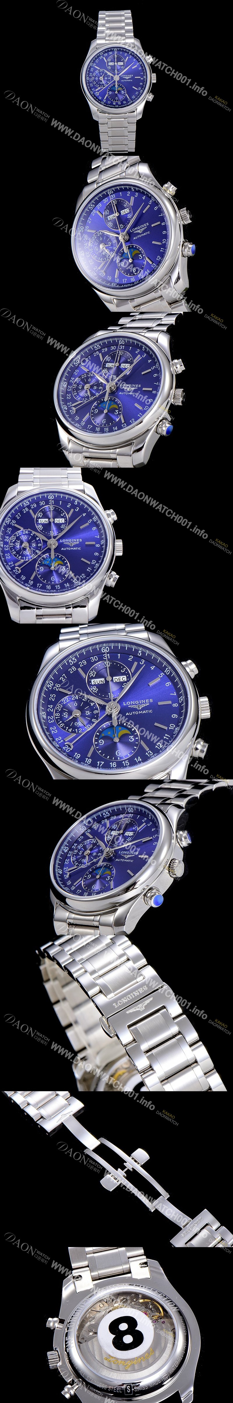 SA급 론진남성용 마스터 콜랙션 오토매틱 40mm 문페이즈 블루다이얼 LAN17946 xx
