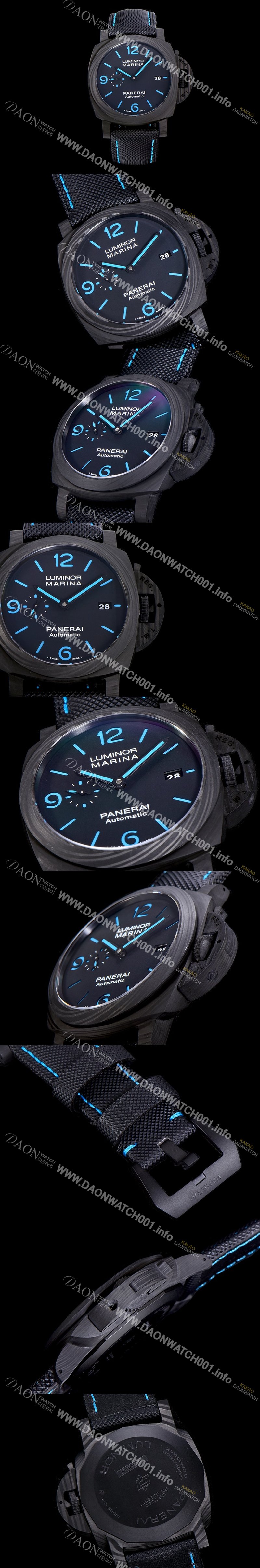 SA급 파네라이남성용 루미노르 PAM01661 마리나 카본 44미리 블랙다이얼 오토매틱 PAN97506 xx