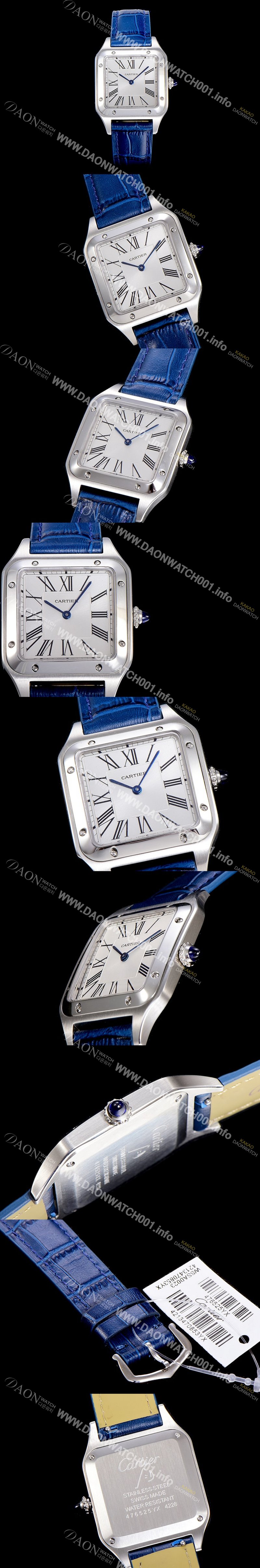 SA급 까르띠에 남여공용 산토스 쿼츠시계 43.5mm M 사이즈 화이트 다이얼 스위스 쿼츠 CAR66931 xx