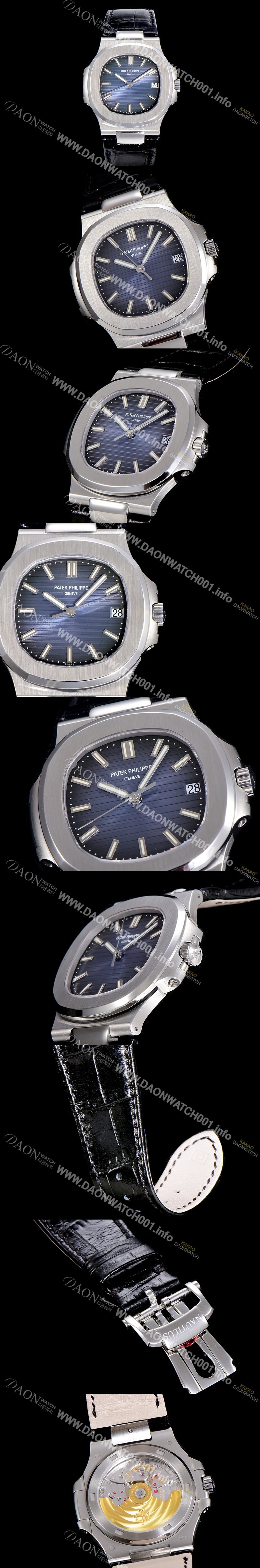SA급 파텍필립남성용 최신! 5711/1A 010 노틸러스 Cal.324 S C타입무브 오토매틱 40mm 가죽줄 블루다이얼 PAT19075 xx