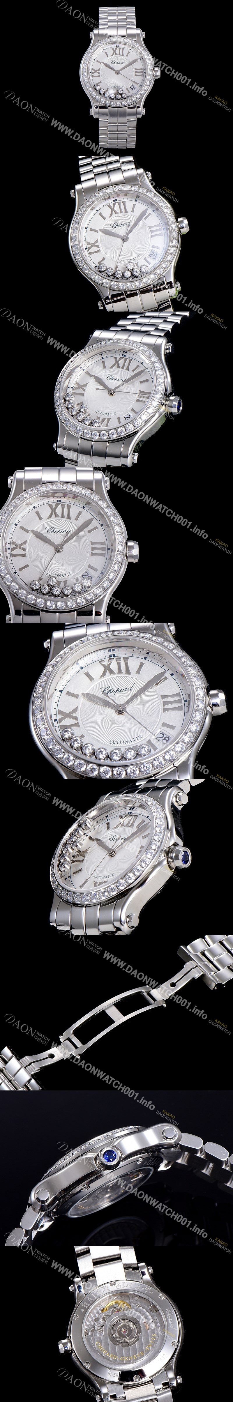 SA급 쇼파드 여성용 해피 스포츠 36미리 오토매틱 ETA2892-2 최상급 쥬얼셋팅 메탈시계 화이트다이얼 CHO73638 xx