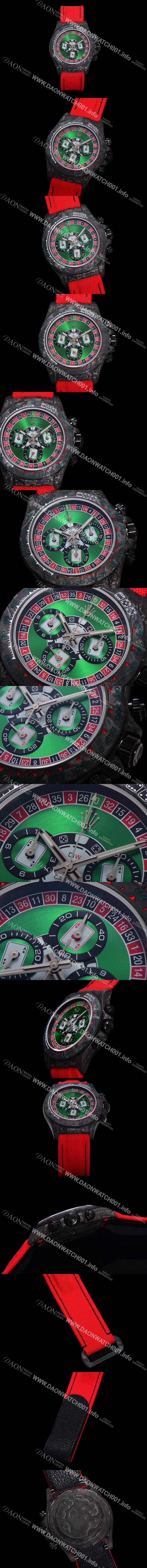 SA급 로렉스 남성용 데이토나 DIW 포지드카본 커스텀 40미리 크로노그래프 오토매틱 Cal.4130 무브먼트 그린 다이얼 ROL79935 xx