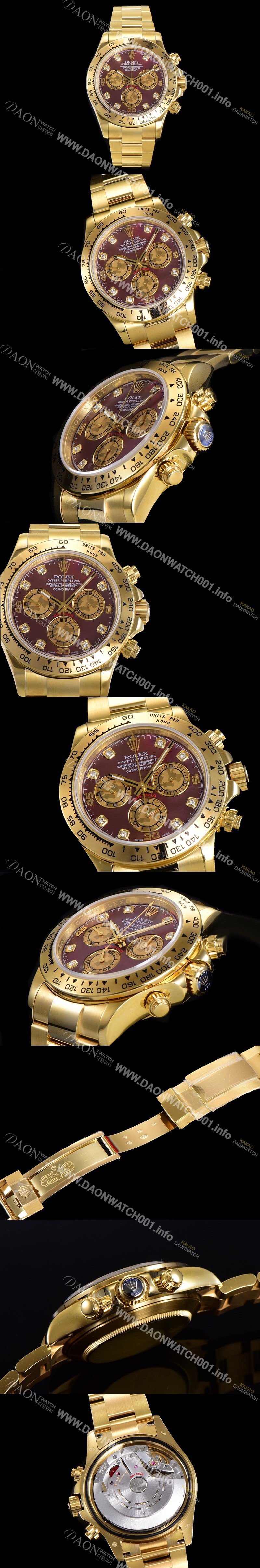 SA급 로렉스 남성용 데이토나 코스모그래프 오토매틱 40미리 칼리버 4130 타입 18K 옐루골드 올금 금장시계 래드다이얼 ROL79816 xx