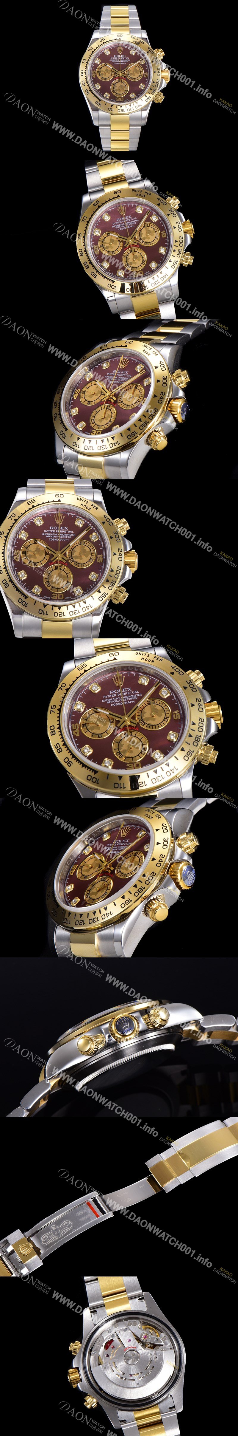 SA급 로렉스 남성용 데이토나 코스모그래프 오토매틱 40미리 칼리버 4130 타입 18K 옐루골드 투톤콤비 메탈시계 래드다이얼 ROL79877 xx