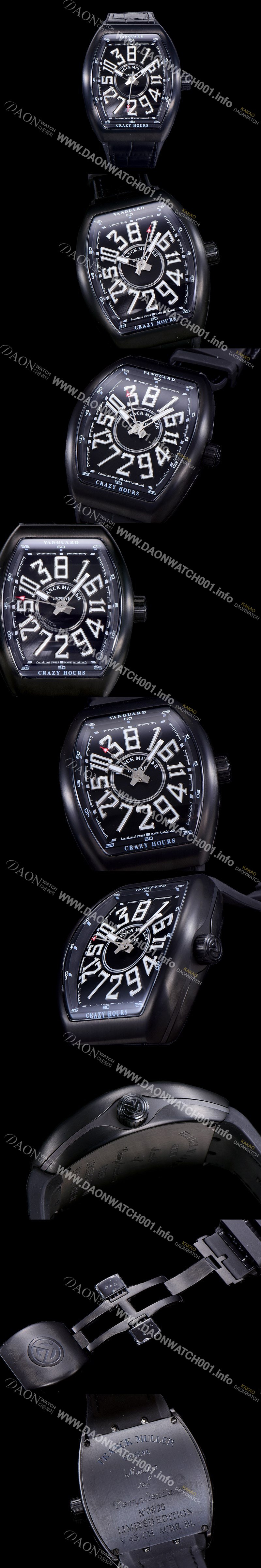 SA급 프랭크뮬러 남성용 뱅가드 오토매틱 CZ02타입 44미리 PVD코팅 케이스 가죽줄/스트랩 블랙다이얼 FRA73831 xx