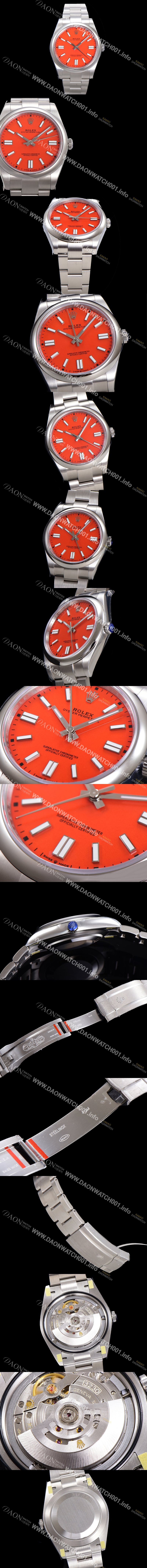 SA급 로렉스 남성용 904스틸 오이스터 퍼페추얼 m124300 오토매틱 칼리버 3230타입 41mm/36mm 메탈시계 래드다이얼 ROL79861 xx