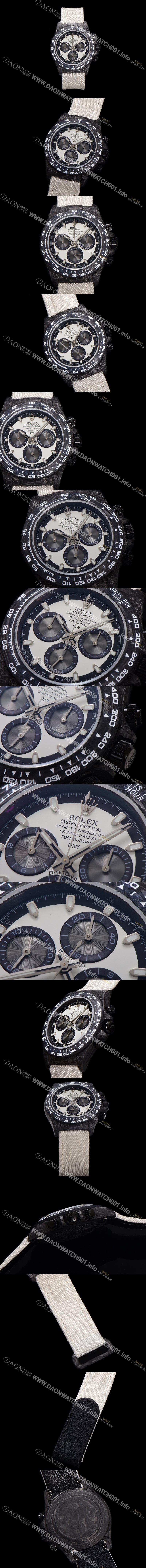 SA급 로렉스 남성용 데이토나 DIW 포지드카본 커스텀 40미리 크로노그래프 오토매틱 Cal.4130 무브먼트 화이트 다이얼 ROL79834 xx